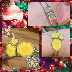 Yellow acrylic hinge bracelet